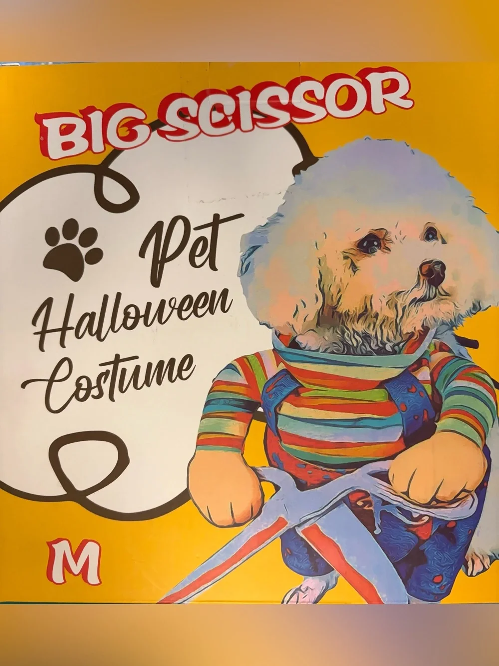 NIB- medium Pet Halloween Costume  Scary scissors, Chucky dog/cat costume